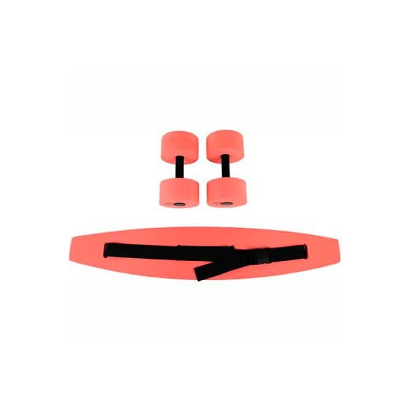 CanDo Standard Aquatic Exercise Kit (Jogger Belt, Hand Bars), Large, Red